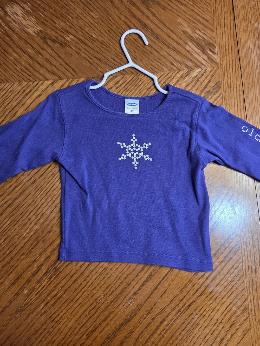 Garanimals Purple Long Sleeve Tee with Rhinestone Snowflake